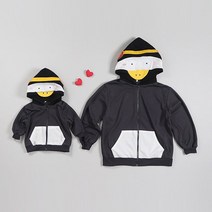 엄마랑커플룩 펭귄 코튼 유아동 후드집업