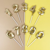 골드 숫자초 생일 축하 케이크 파티 초, 숫자초3