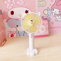 4엽 USB충전식 핸디팬 무드등 겸용 쿠로미 헬로키티 마이멜로디 시나모롤 폼폼푸린 페이스 캐릭터 무선 미니선풍기 휴대용 폰거치대 스탠드겸용 저소음 선물용 캠핑 등산용, 색상8번-폼폼푸린, 핸드팬 무드등 겸용