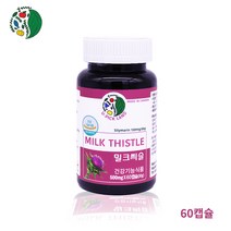 캐나다 밀크씨슬 500mg 실리마린 간에좋은 간 영양제 베지캡슐 밀크시슬 추출분말 아티초크 서양민들레뿌리 엉겅퀴 콜린 비타민C 피로회복영양제 간보호제 직수입 추천, 1병