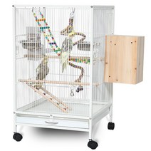 대형 날림장 새장 화이트 앵무새 왕관 코뉴어 퀘이커 금강, 장난감+번식함 추가