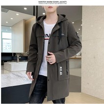 Z3JC 봄가을 빅사이즈 미디엄 롱 캐주얼 코디 남성 트렌치코트