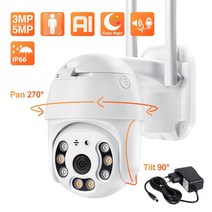 techage hd 5mp ptz wifi ip 카메라 ai 인간 감지 3mp 야외 방수 무선 보안 카메라 양방향 오디오 비디오 감시, 64g 12v2a에서 5mp, 협력사, EU 플러그