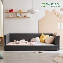 우아미가구 모노 B형 SS LED 패브릭가죽 독립40T 침대 DM5108, 딥그레이