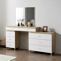 코체 확장형 인출식 화장대 1200 기본형 서랍 수납 화이트/오크, 코체 화장대 1200 기본형, 오크