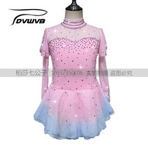 피겨드레스 대회복 피겨 연습복 의상, 핑크블루