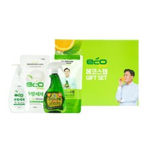 에코스텝 주방세제 (본품500ml x 리필300ml) + 은나노스텝 다용도세제 (본품500ml x 리필300ml) 4종선물세트, 에코스텝 주방세제 세트