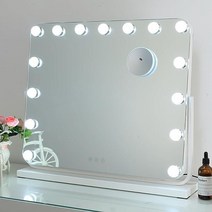 SHOWTIMEZ 조명이 있는 화장대 거울 밝기 조절 가능한 3가지 모드 LED 백라이트 조명 스트립이 탁상용 벽걸이 메이크업 USB 콘센트가 터치 스크린 컨트롤 화장품 360도, 회전_W23.6 x H20.5in