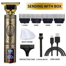 T9 USB 충전식 헤어 트리머 이발기 LCD 면도기, A6