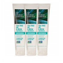 Desert Essence Tea Tree Oil & Neem Toothpaste Wintergreen 데저트에센스 티 트리 오일 앤 님 치약 윈터그린 176g(6.25oz) 3팩, 176g