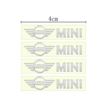 자동차 미니 쿠퍼 창문 와이퍼 스티커 금속 엠블럼 장식 데칼 컨트리맨 클럽맨 F54 F56 F55 F60 R60 R61 차량 액세서리, [02] for MINI 4pcs 4cm