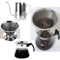 카페이탈리아 커피드리퍼 실속형 핸드드립 세트 - A (스테인레스 드립퍼 + 내열유리 드립서버), 세트 A(드리퍼+서버)