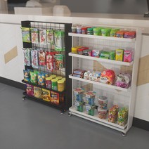 마트 진열대 펜트리 슈퍼 편의점 약국 매대 이동식, 상세이페이지 참고, 블랙 - 10개 후크 2단 50x18x70