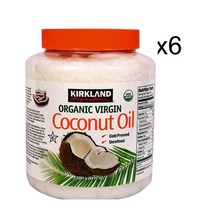 [커클랜드유기농코코넛오일] 커클랜드 유기농 코코넛 오일 6팩 대용량 2.48L KIRKLAND SIGNATURE ORGANIC COCONUT OIL 84 FL. OZ., 6개