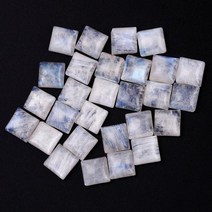 스퀘어 컷 천연 월장석 8x8mm 블루 라이트 도매 장식 보석 보석 선물 10 개대와 느슨한 돌