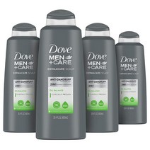 Dove Men+Care 2 in 1 Shampoo and Conditioner For Oily Hair Oil Balance Hair Care With Hydrolock Complex 20.4 oz 4 Count