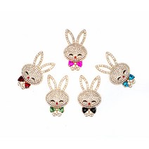 (구뜨샵) 큐빅바니바니볼마크 토끼마크 큐빅마크 볼마커 볼마크 골프마크 캐디용품 골프용품, 핑크