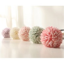 퐁퐁 국화 플라워 꽃 5c 시들지않는 파스텔 볼 폼폼 폼폰 소국 조화, 핑크