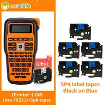QWERTY 키보드 기호 산업용 라벨 기계 Brother TZe231 프린터 용 E1000 휴대용 라벨링, 1OG add 5PK 531_US plug