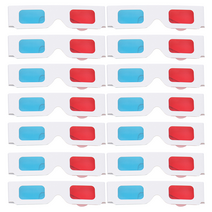 50pcs Practical Anaglyph 3D Glasses Cardboard Paper Red Blue for Movie, 01 Colorful