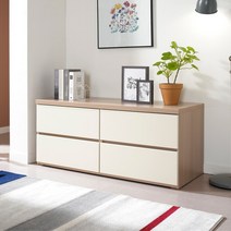 [데코라인] 리베 속깊은 2단 와이드 서랍장, 색상:아이보리