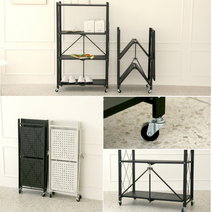 접이식 편의점진열대 뒤베란다선반 캠핑장비정리 꽃집선반 스피드앵글 펜트리만들기 공방작업실, 3단 블랙