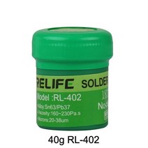 Relife sn63pb67 납땜 페이스트 183도 중간 온도 플럭스 bga smt reballing 용접 수리용 무세척 로진, 03 40g RL-402