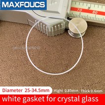 크리스탈 유리용 플라스틱 흰색 개스킷 내경 25-34.5mm 두께 0.4 높이 0.85mm 시계 부품 액세서리 1 개, 19 33.5 x0.85x0.4mm