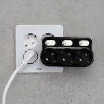 아이정 현대 회전형 개별 3구멀티탭 블랙 스위치, 상세설명 참조, 개별회전 3구 멀티탭 콘센트 블랙