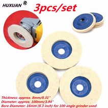 사포 그라인더 날 3pcs 4 인치 양모 연마 패드 버핑 앵글 그라인더 휠 펠트 100mm 연마 디스크 패드 트 유, 한개옵션0