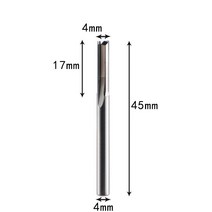 Xuhan 3.175mm 4mm 6mm 8mm 생크 2 플루트 텅스텐 카바이드 엔드 밀 CNC 라우터 비트 조각 스트레이트 슬롯 밀링 커터, 03 4X17X45, 5pcs