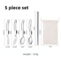 식기 그릇 짬짜면그릇 냉면그릇 야외 접이식 300ml/500ml 304 스테인레스 스틸 캠핑 하이킹 여행 피크닉 요리 도구 시에라 컵, 08 white Tableware set