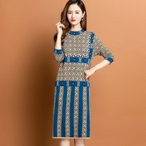 요모조모 2444 에스닉 빈티지 라운드 H라인 원피스