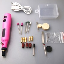 레진테이블 3.6v USB 미니 전기 드릴 핸드 헬드 DIY 에폭시 수지 쥬얼리 만들기 도구 나무 공예 전동, 01 PINK