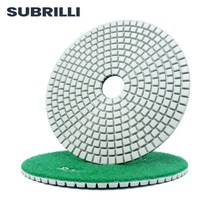 콘크리트폴리싱 Subril-125mm 다이아몬드 연마 패드 5 인치 유연한 흰색 그리닝 디스크 화강암 대리석 석재 콘크리트 바닥 샌딩 디스크, Grit 100 1piece, 02 Grit 100 1piece