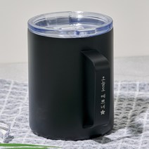 작정공간 각인 스텐컵제작 이중 보온보냉 예쁜 뚜껑머그컵 캠핑컵 콜드컵, 문구각인요청(컵부분), 블랙