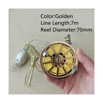 BamMax 낚시 잠금 버클 릴 스테인레스 스틸 끈 라이브 물고기 벨트 스트링거 플로트 태클, Golden 70mm