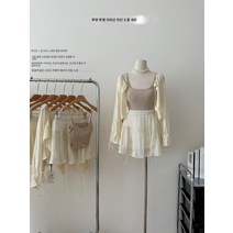 선한 디자인 유니크 선블라우스+슬립+미디스커트 3종세트