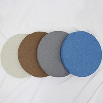 린넨 원형 방석 고탄력 스펀지 커버 분리 미끄럼 방지 40cm 식탁 의자 쇼파 벤치, new린넨원형방석, 블루