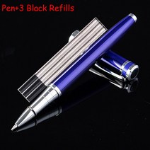 카라반발판 접이식발판 알류미늄디딤판 캠핑카발판 풀 메탈 롤러 볼펜 사무실 비즈니스 남자 서명 쓰기 펜 구매 2 선물 보내기, [06] Pen 3 Black Refills