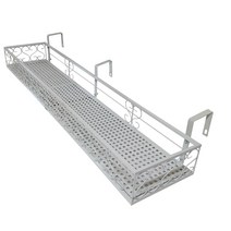 MK 베란다 화분걸이대 일반 난간용 (직각 120 X 25cm) 난간고리 3P, 화이트