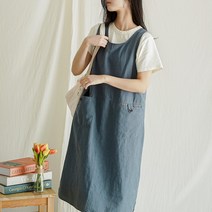 하운드 포켓 린넨 멜빵 원피스