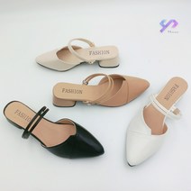 와이제이 여성용 베이직 스타일 더블스트랩 뮬 구두 YJ0028