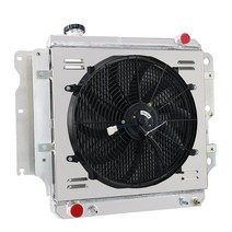 Enignelooc 3열 알루미늄 라디에이터 슈라우드 팬 릴레이 1987-2006 지프 랭글러 YJ/TJ 루비콘 사하라 언리미티드 루비콘 S 베이스 아일랜더 라레도 레니게이드 스포