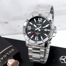 카시오 다이버룩 디자인 남성 스포티 메탈 시계 VD01 블랙B