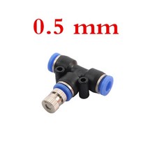 냉각 시스템 저압 분무 노즐 6mm 슬립 잠금 퀵 커넥터 가습 급수 조경 스프레이어, 0.5mm