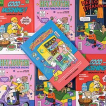 공책 esa 필기노트 다용도노트 걱정다이어리노트 학생용노트 양장제본 그림노트 제본 -, 컬러포인트 라인노트 ver.2 캐릭터노트 팬시용노트, 아침식사