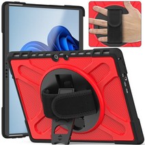 서피스독 Microsoft Surface Pro 8 13quot용 360 회전 충격 방지 태블릿 커버 7 6 5 4 surface go 2 3 커버 펀다용 12.3인치 케이스, 서피스 프로 7 플러스, 빨간색