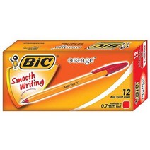 빅 오렌지 빅볼펜 12개입 MO 유성펜 빅펜 유성볼펜 BIC 0.7mm 볼펜, 1개, 적색