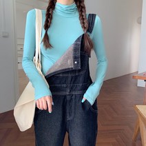 폴라넥 이너셔츠 화이트 여성 겨울 가을 이너웨어 얇은 페블럼라인 스키니핏 베이스 타입 긴소매 상의 913145134